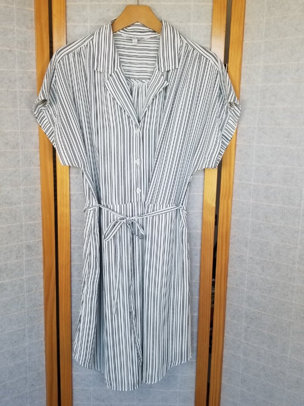 Elizabeth and James Striped Shirt Dress Size Large Belted